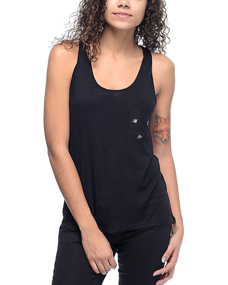 Maiou Sketchy Tank Zea Allover Print Black XL