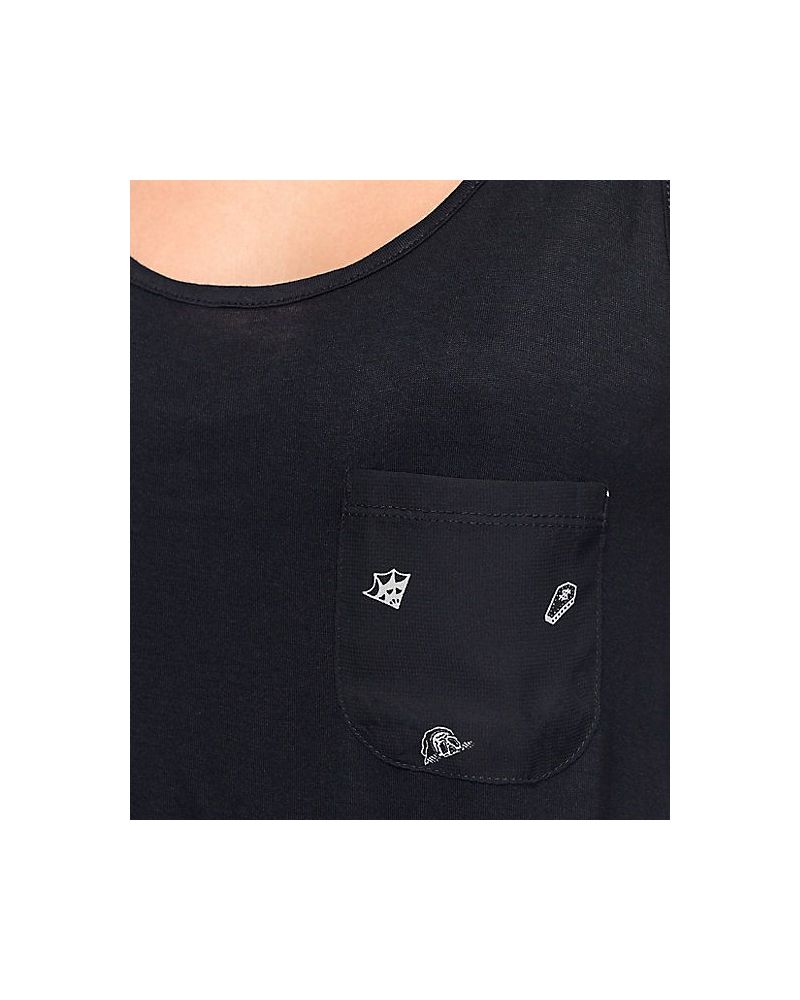 Maiou Sketchy Tank Zea Allover Print Black XL