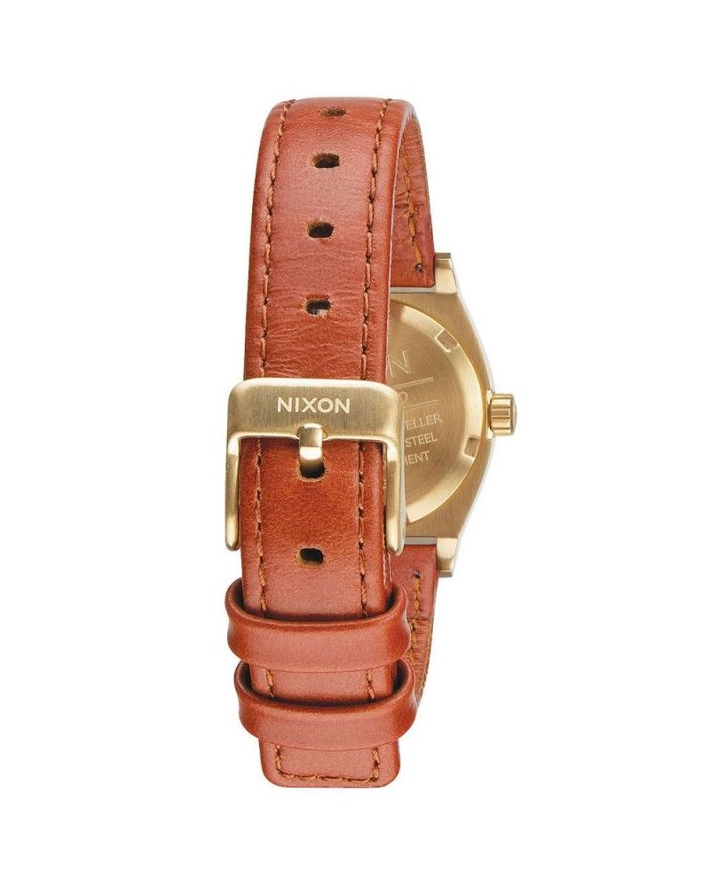 Ceas Nixon Small Time Teller Leather gold