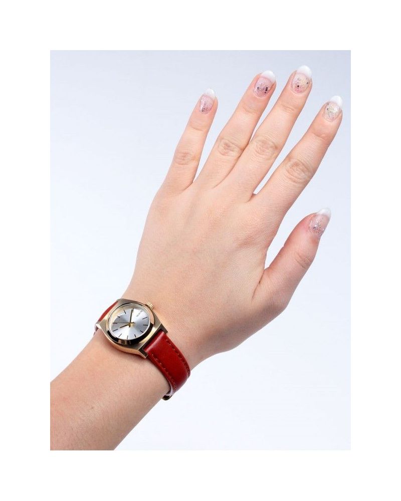 Ceas Nixon Small Time Teller Leather gold