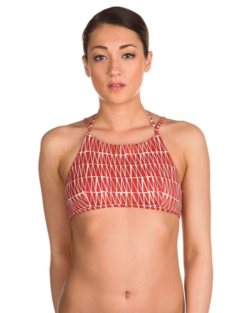 Bikini Sutien RVCA Triangle Row Havana red XS
