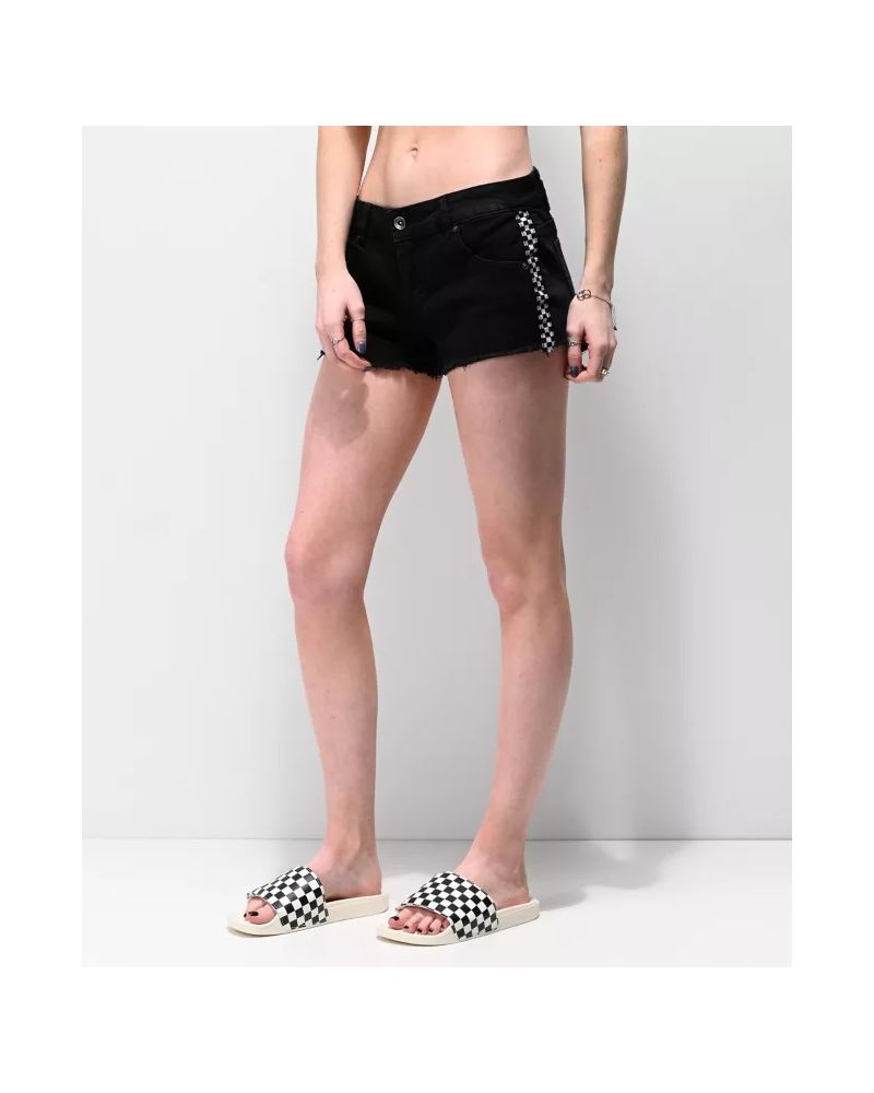 Shorts Empyre Jenna Black Checker Stripe 11