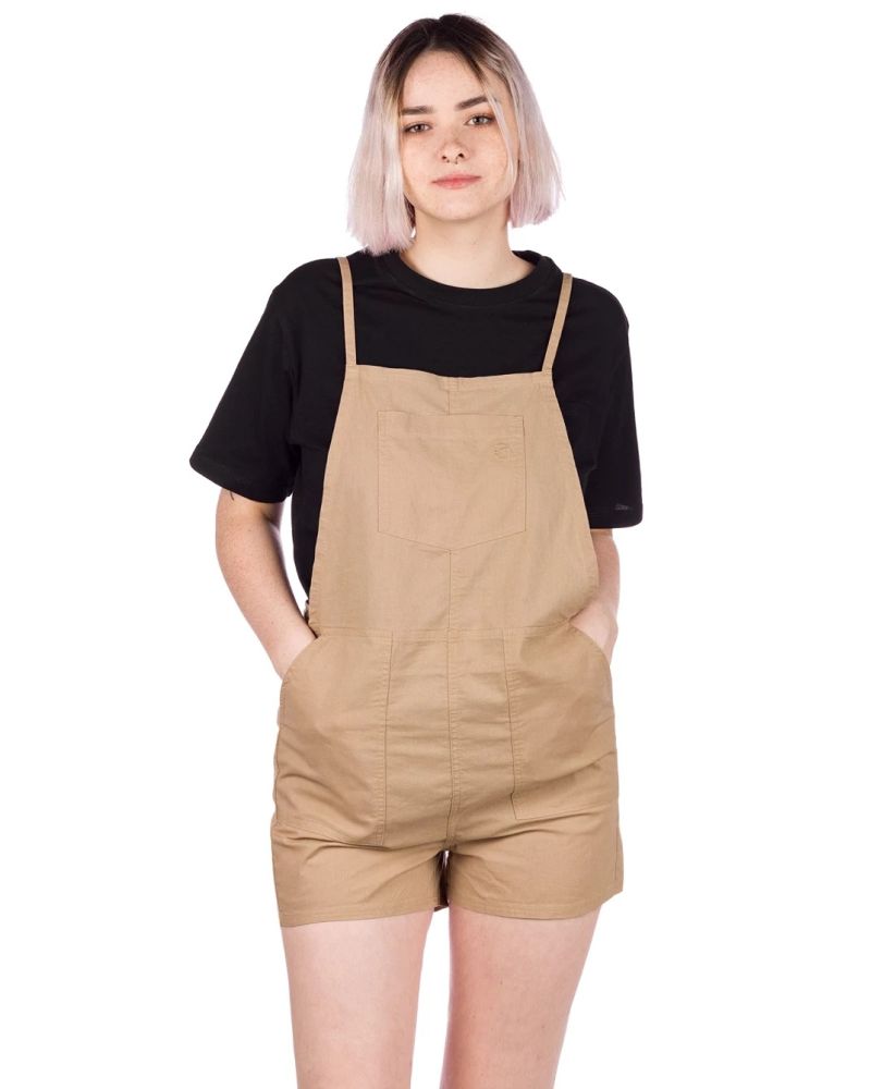 Pantaloni Scurti Salopeta Joanna Dungarees Chinchilla Brown XL