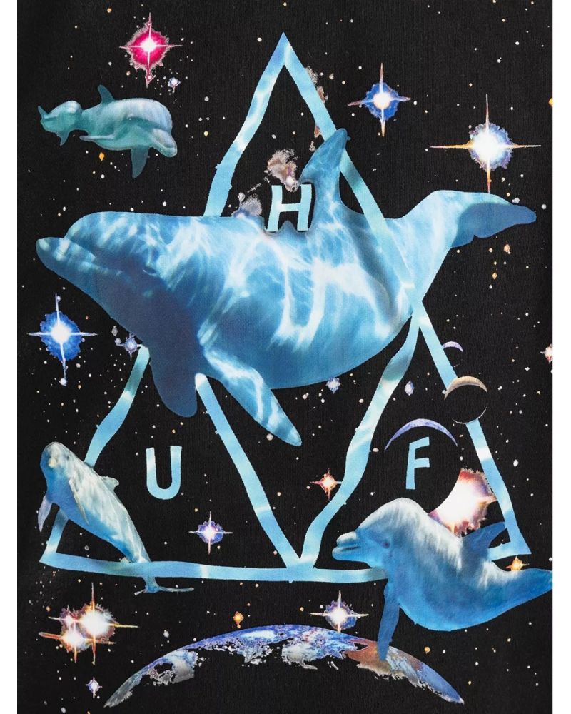 Bluza HUF Space Dolphins Wash Crewneck Black S