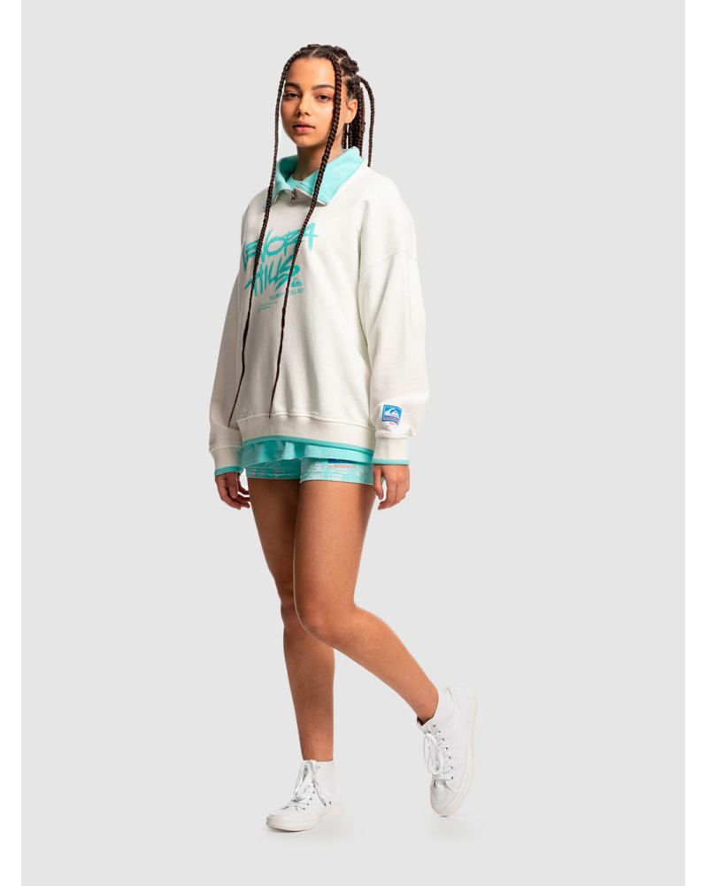 Bluza Quiksilver X Stranger Things Lenora Half Zip Snow White L