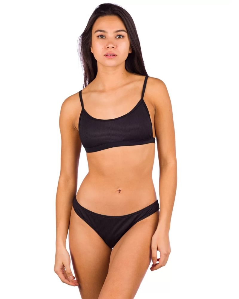 Bikini Damsel Flat Rib Black