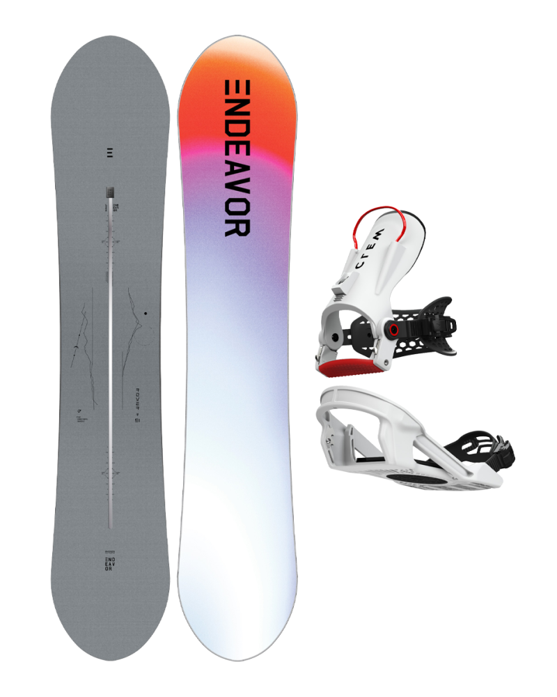 SET ENDEAVOR - Rover Directors PRO 2025 x Legaturi Snowboard CLEW Freedom 1.0 2025 White L