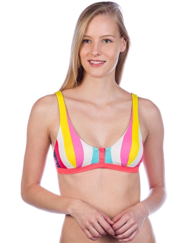 Bikini Sutien Rip Curl Surf Revival Sun Stripe Halter Ibis Rose