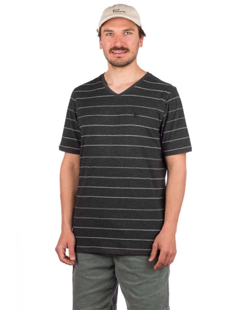 Tricou Kazane Landscape Charcoal Heather Stripe Gray