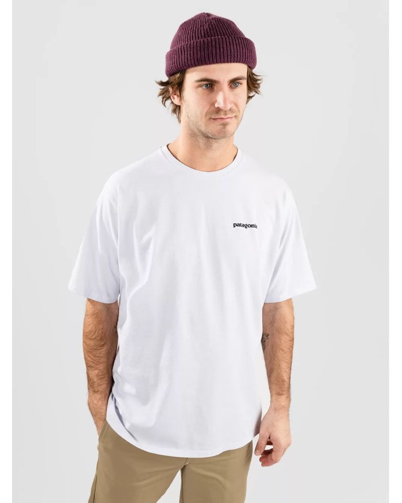 Tricou Patagonia P-6 Logo Responsibili White B