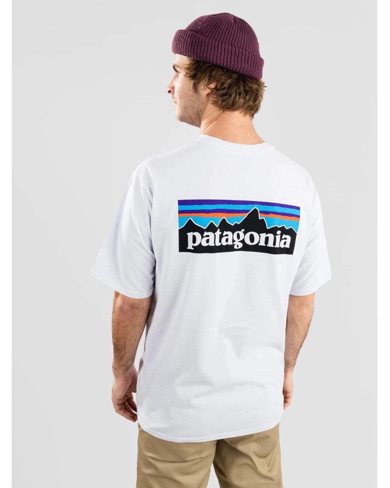 Tricou Patagonia P-6 Logo Responsibili White B
