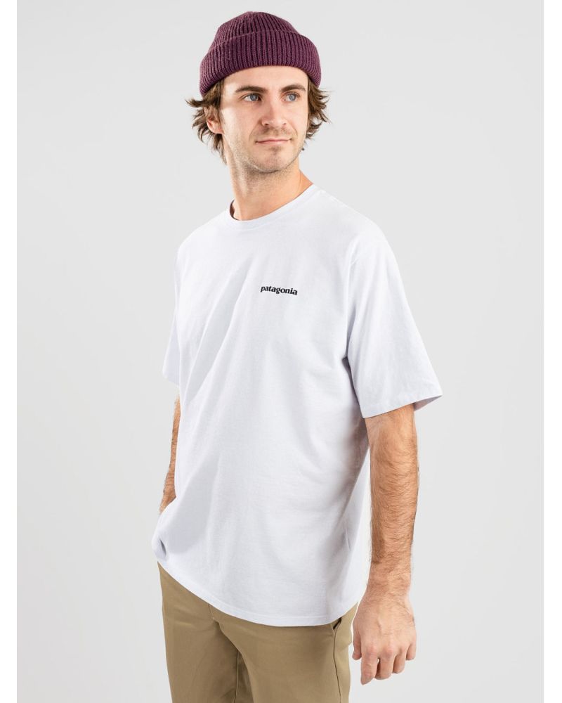 Tricou Patagonia P-6 Logo Responsibili White B
