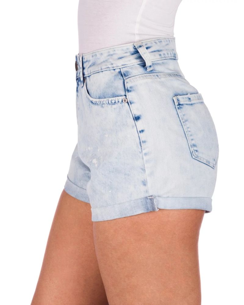 Pantaloni Scurti Adrian Roll Washed Out Denim Blue