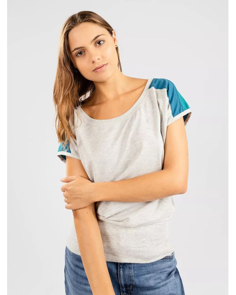 Tricou Kazane Juni Light Heather Grey Ink Black