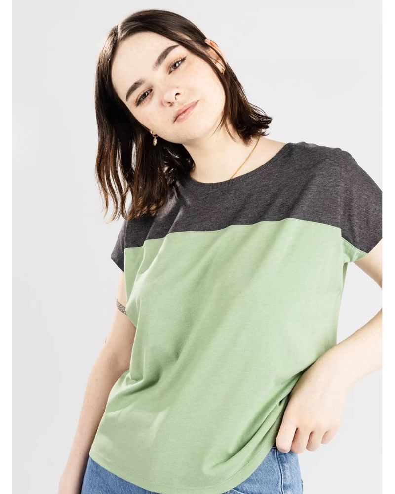 Tricou Kazane Yrsa Charcoal Heather Basil Hot