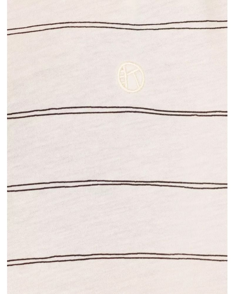 Tricou Kazane Indra White Asparagus Striped White