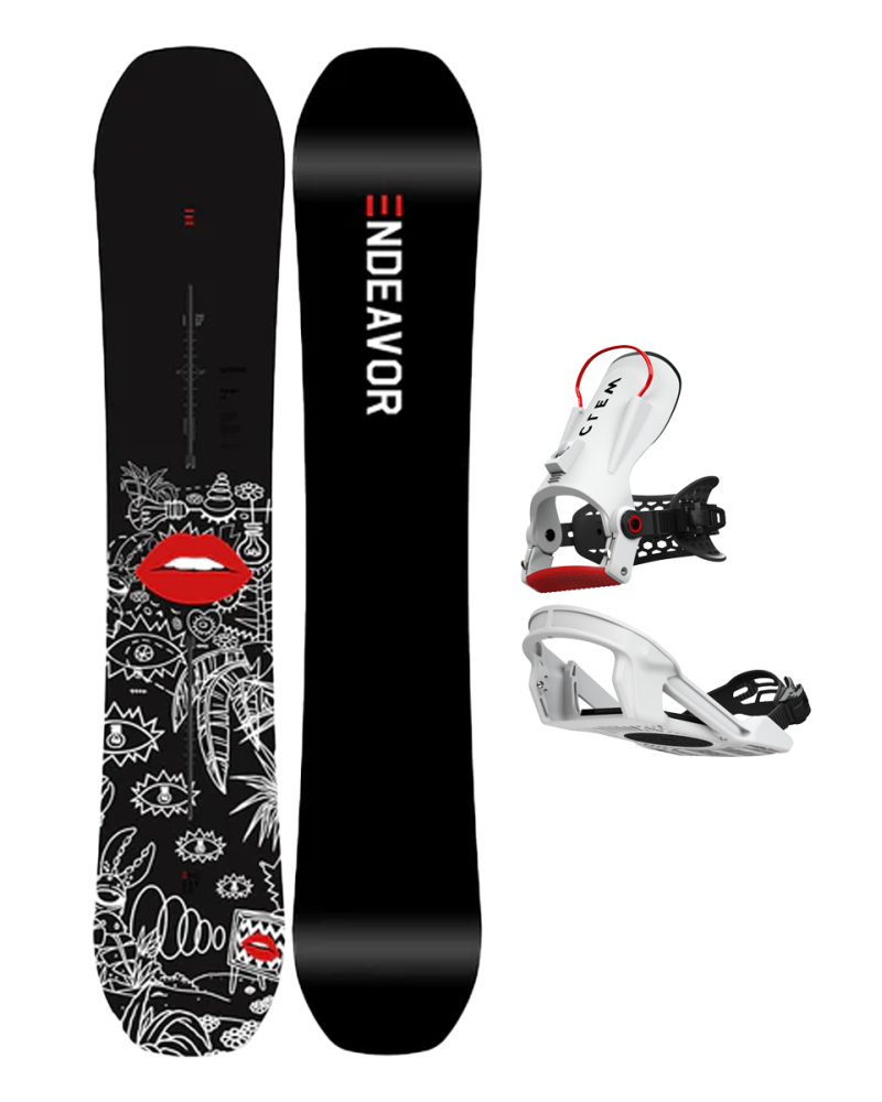 SET ENDEAVOR Ranger x Lee McConnell W25 x Legaturi Snowboard CLEW Freedom 1.0 2025 White L