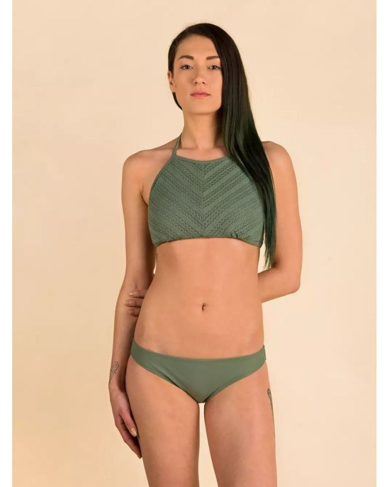 Bikini Sutien Malibu Boho Knit High Neck Olive