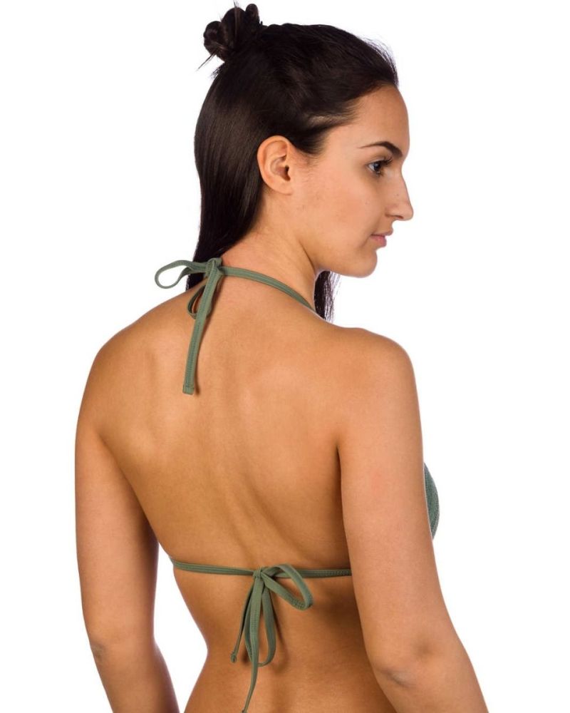 Bikini Sutien Malibu Boho Knit High Neck Olive