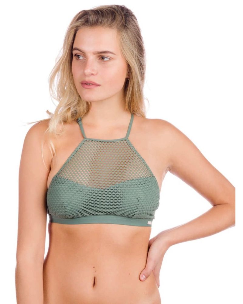 Bikini Top Roxy Garden Summers Full Crop Duck Green