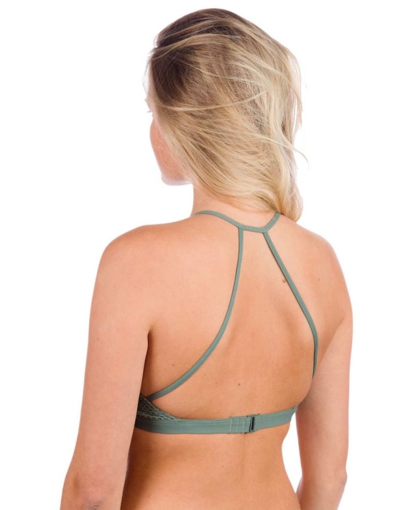 Bikini Top Roxy Garden Summers Full Crop Duck Green