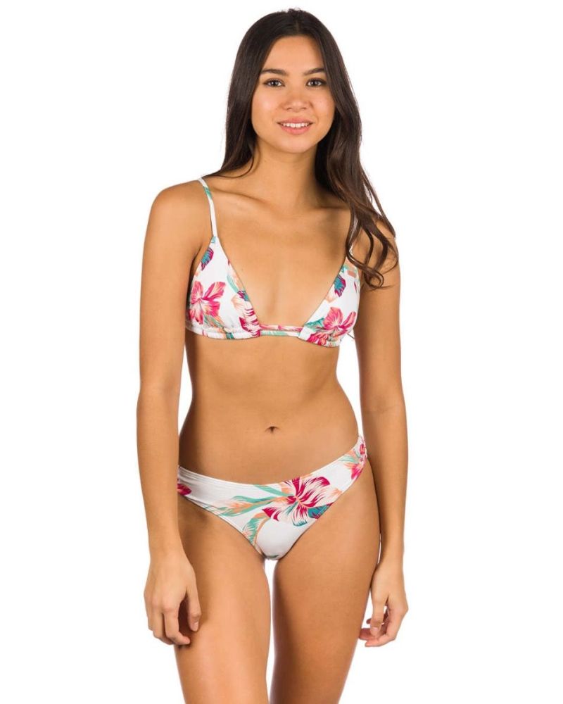 Bikini Bottom Roxy Lahaina Bay Reg Bright White Tropic