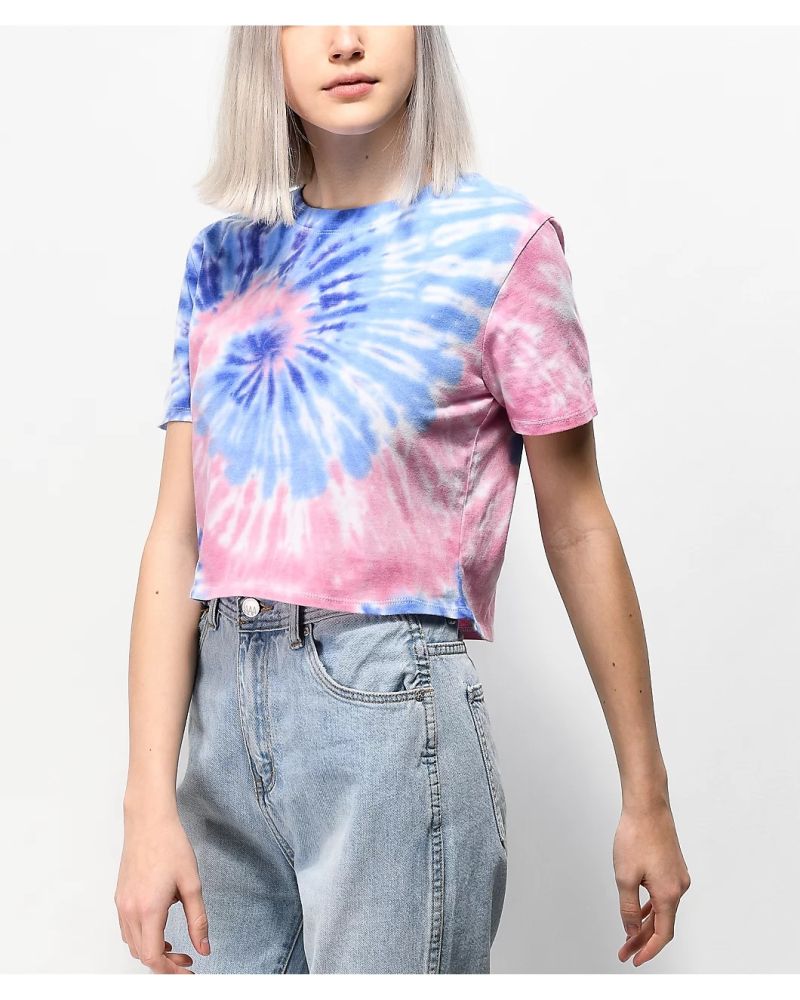 Tricou Quinnie Tie Dye Pink Blue