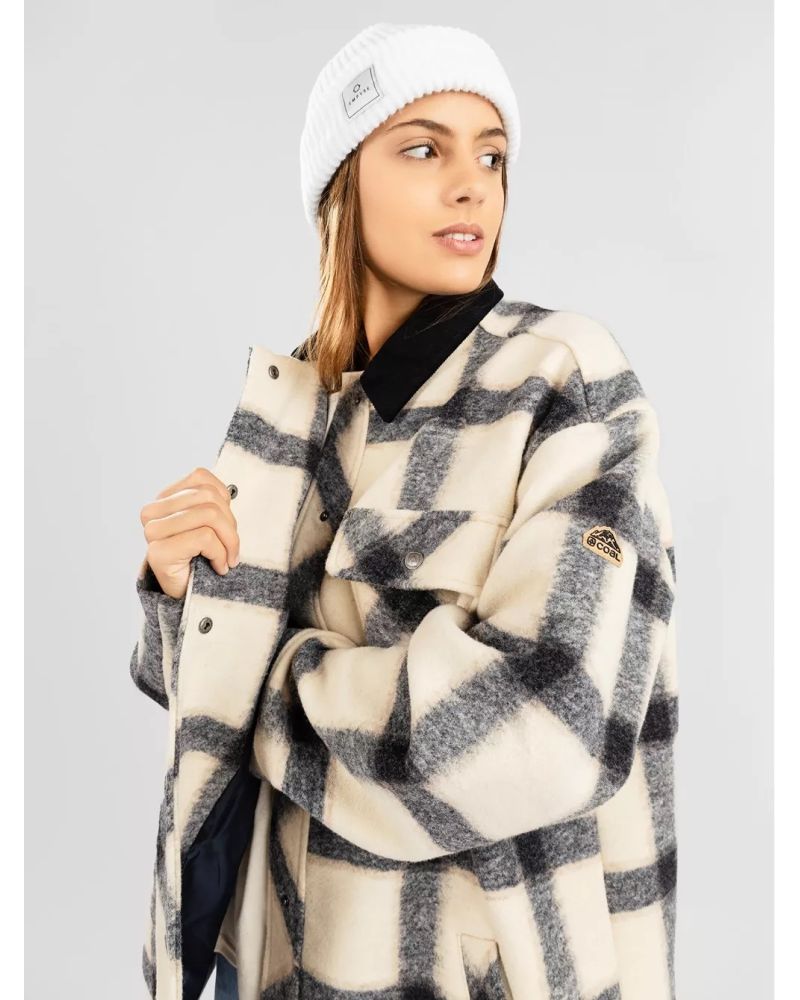 Geaca Iarna Coal Sheila BRown White Plaid