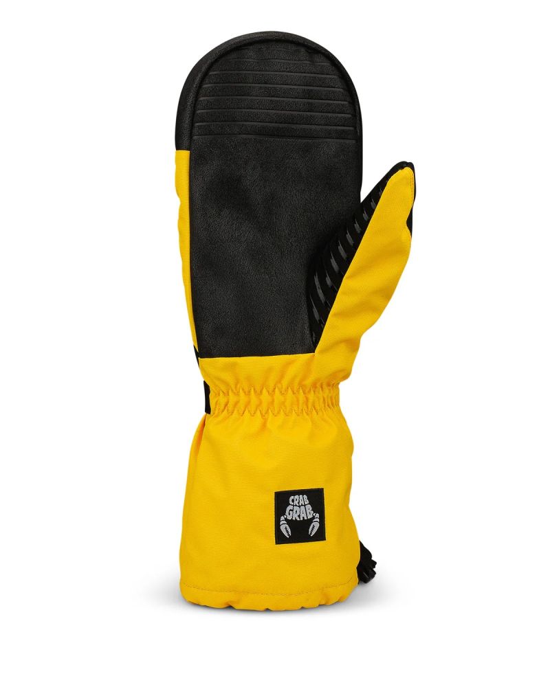 Manusi Snow CRAB GRAB Cinch Mitt Vintage Yellow and Black 2025