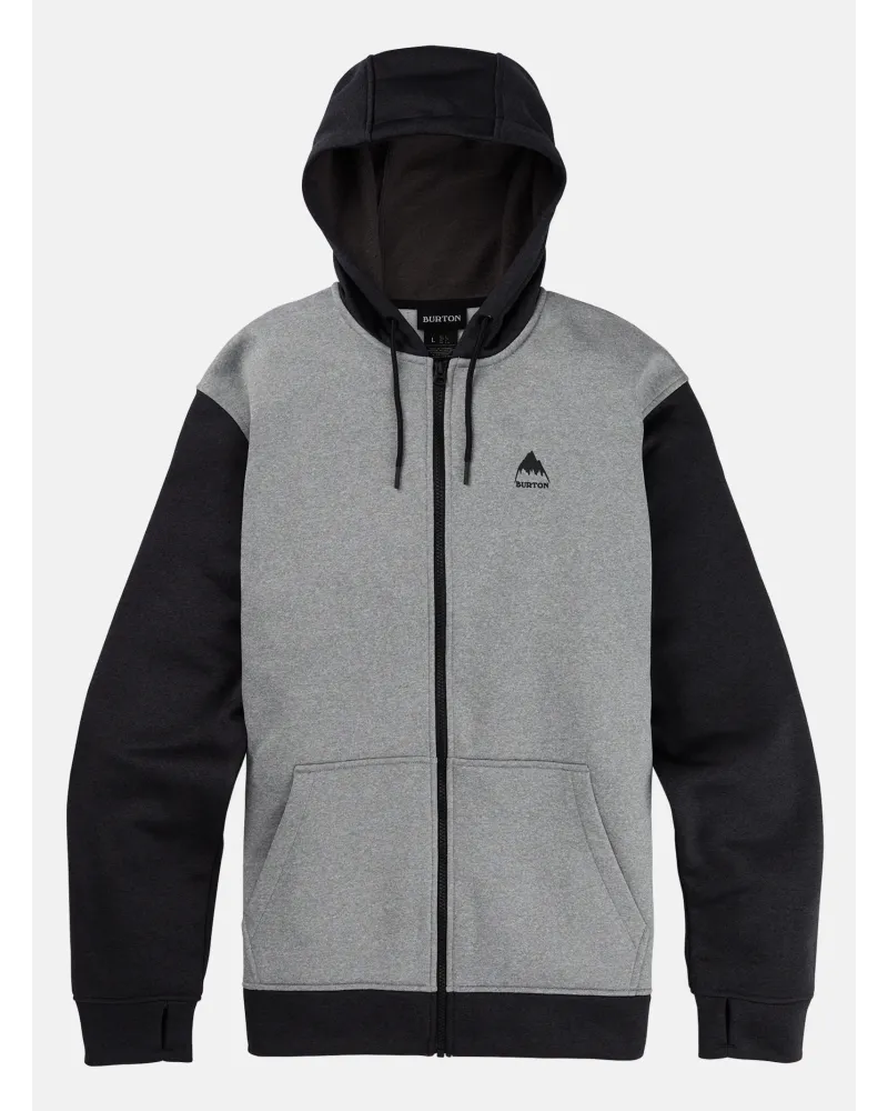 Hanorac BURTON - Men's Oak Full Zip - Grey Heather True Black