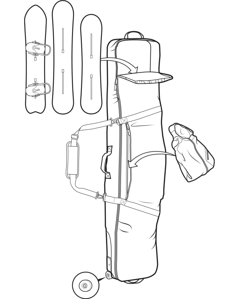 Husa Snowboard BURTON - Wheelie GIG BAG - SUNRISE CITY STREETS 166