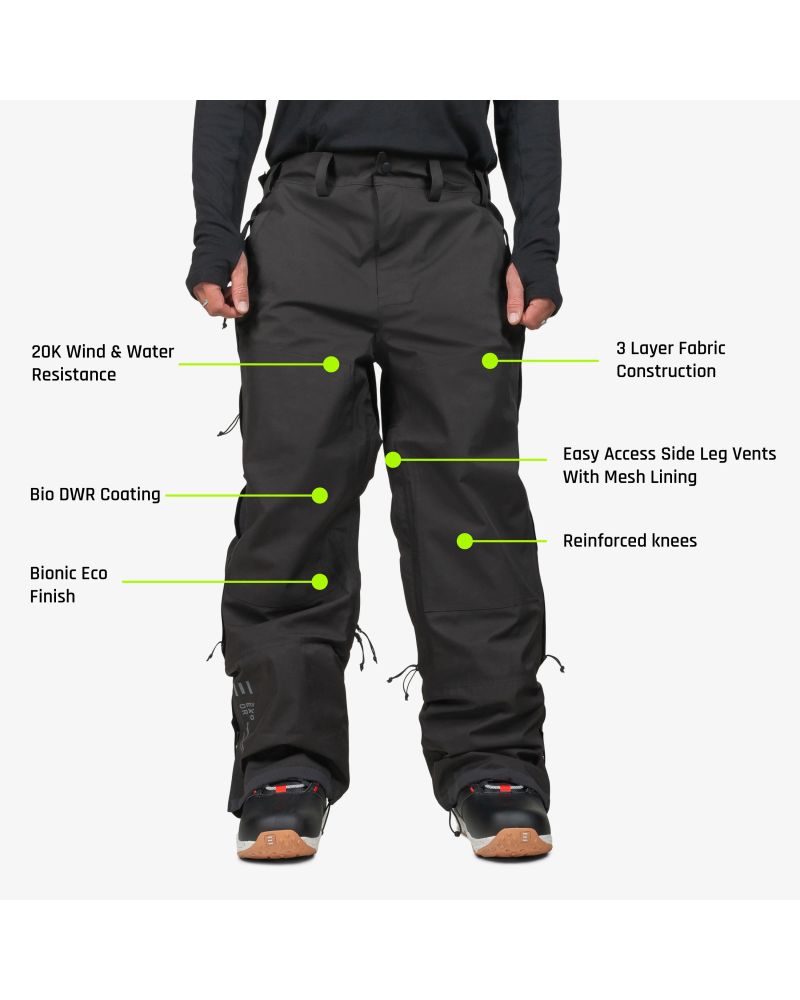 SET Hanorac SKI SNOWBOARD 20.000mm Endeavor 3L Scout Poncho BLACK x Pantaloni Ski Snowboard ENDEAVOR 3L Elite