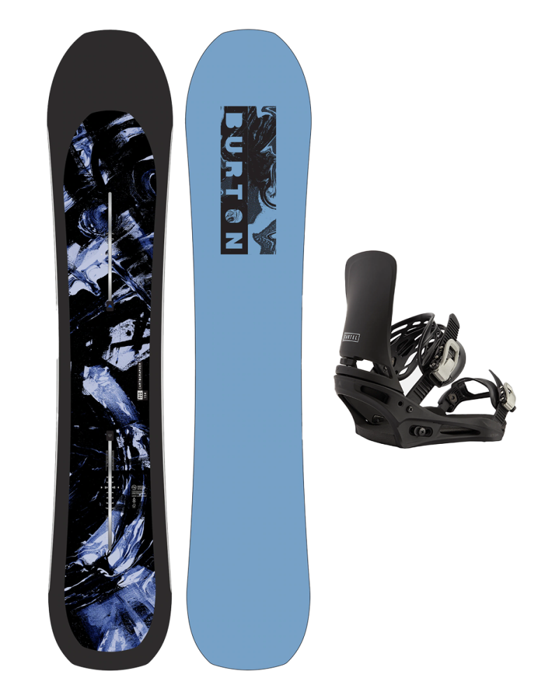 Placa Snowboard BURTON - CARTOGRAPHER Directional Camber 159 W26 x Legaturi Snowboard BURTON - Men's - CARTEL BLACK W26