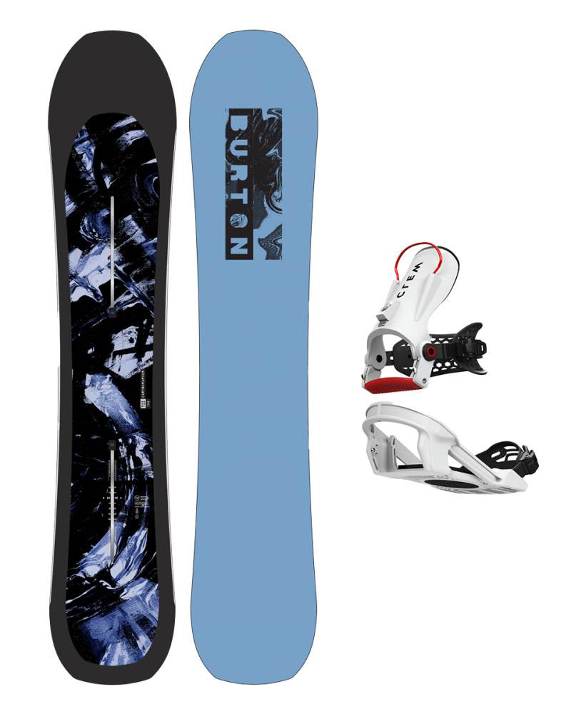 Placa Snowboard BURTON - CARTOGRAPHER Directional Camber 159 W26 x Legaturi Snowboard CLEW Freedom 1.0 2025  White