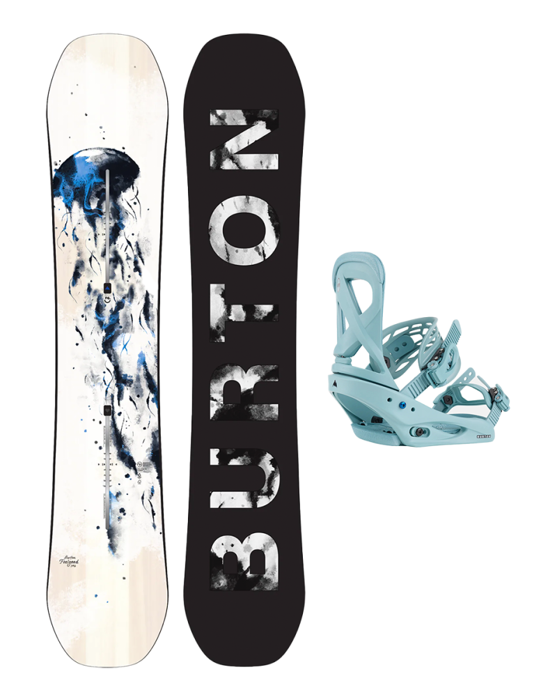 Placa Snowboard BURTON - Women's - FEELGOOD Camber JELLYFISH 146 W26 x Legaturi Snowboard Burton - SCRIBE ROCK LICHEN M W24