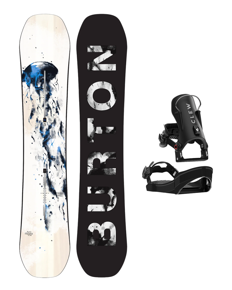 Placa Snowboard BURTON - Women's - FEELGOOD Camber JELLYFISH 146 W26 x Legaturi Snowboard CLEW Independence 1.0 2026 - Black