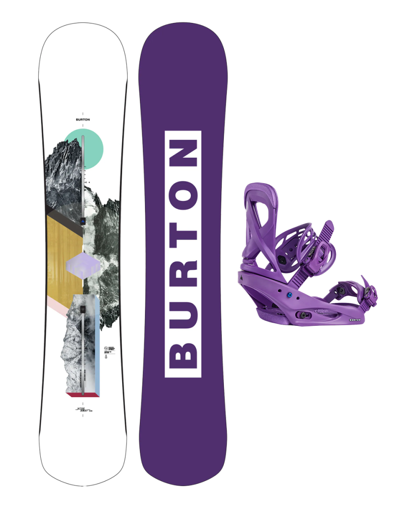 Placa Snowboard BURTON - Women's - HIDEAWAY Flat Top GRAPHIC W26 x Legaturi Snowboard Burton - SCRIBE IMPERIAL PURPLE M W25