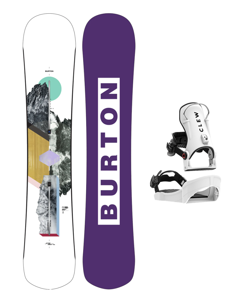 Placa Snowboard BURTON - Women's - HIDEAWAY Flat Top GRAPHIC W26 x Legaturi Snowboard CLEW Independence 1.0 2026 - White