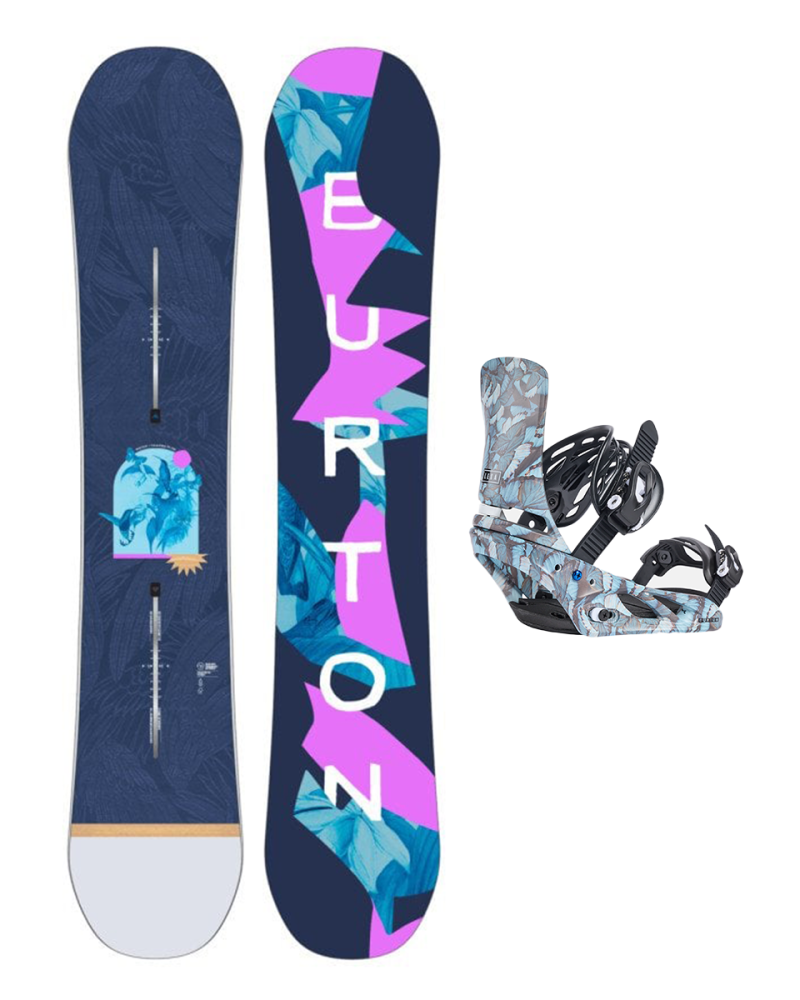 SET BURTON - Women's - YEASAYER Flying V GRAPHIC W26 x Legaturi Snowboard Burton - LEXA BLUE BUTTERFLIES W25