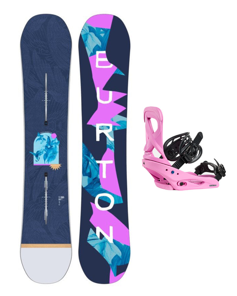 SET BURTON - Women's - YEASAYER Flying V GRAPHIC W26 x Legaturi Snowboard BURTON - Women's - SCRIBE FUCHSIA PINK W26