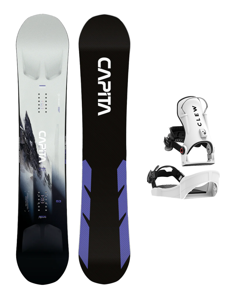 SET CAPiTA MEGA MERC 2025 x Legaturi Snowboard CLEW Independence 1.0 2026 - White