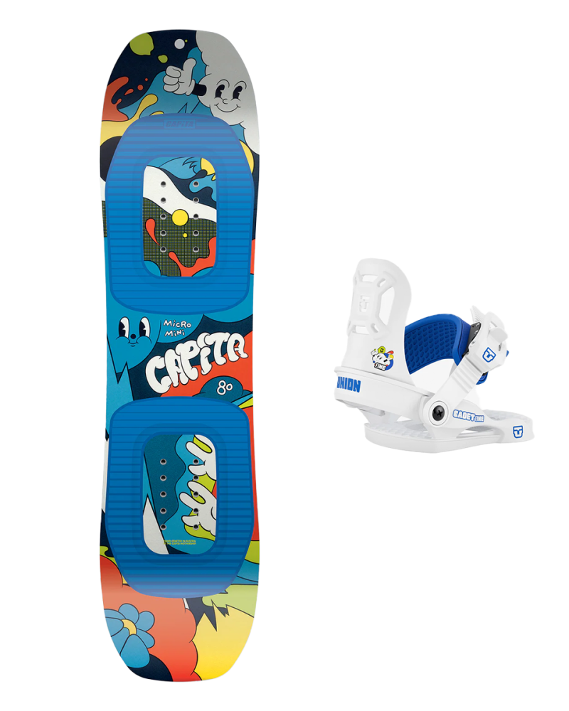 SET CAPiTA MICRO MINI 2026 x Legaturi Snowboard UNION Kid's 2026 CADET One White