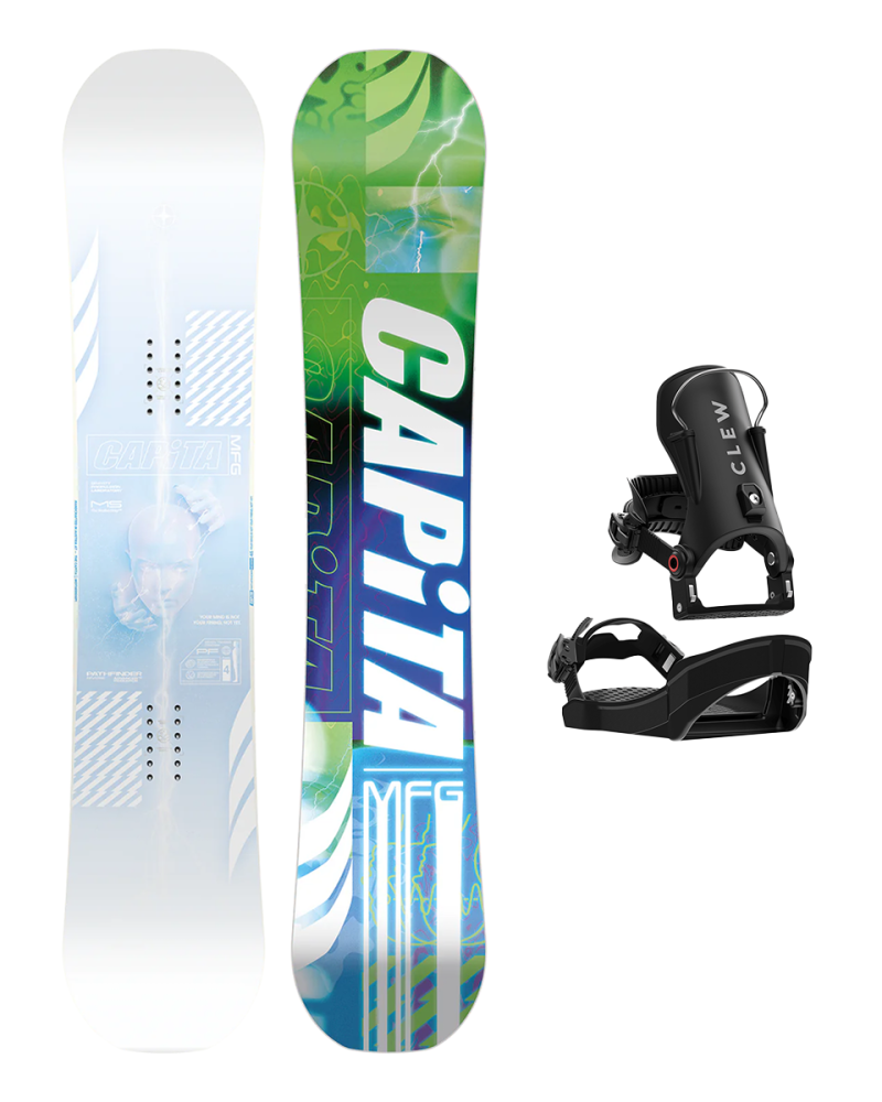 SET CAPiTA PATHFINDER REVERSE CAMBER x Legaturi Snowboard CLEW Independence 1.0 2026 - Black