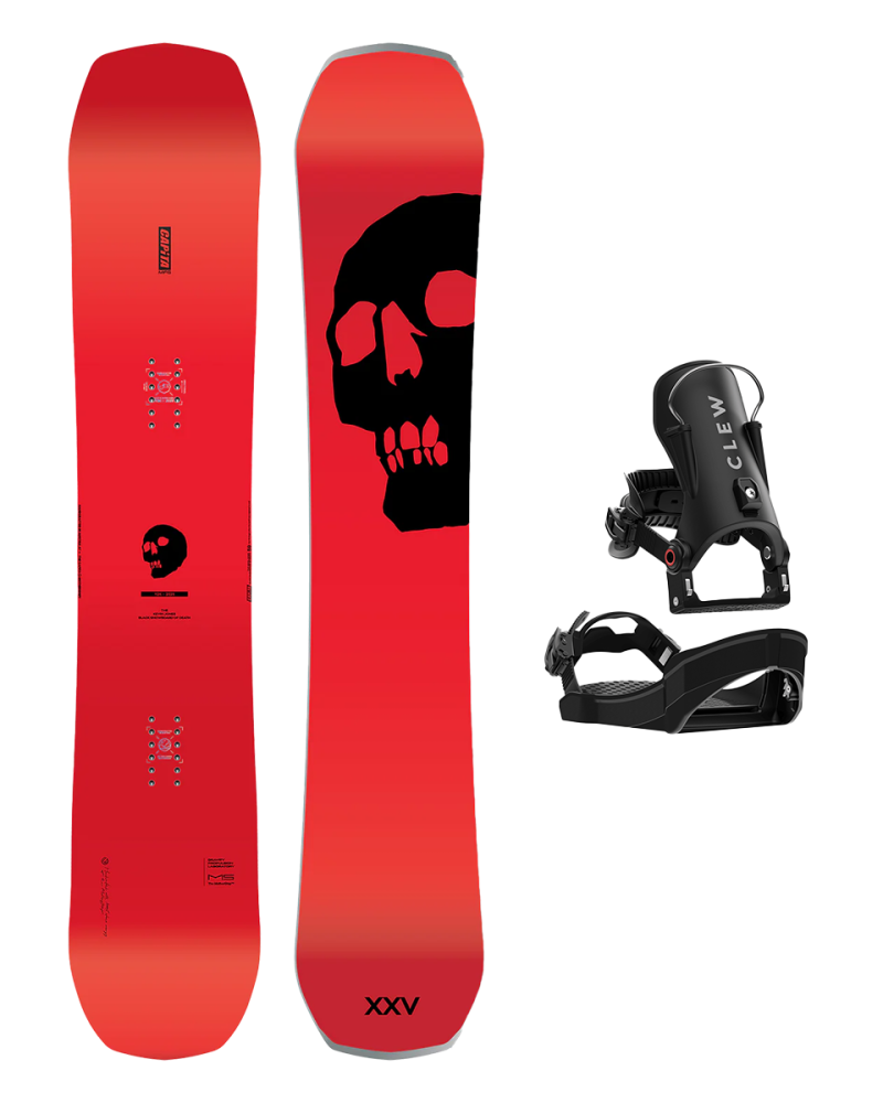 Placa Snowboard CAPiTA THE BLACK SNOWBOARD OF DEATH 2026 159 x Legaturi Snowboard CLEW Independence 1.0 2026 Black
