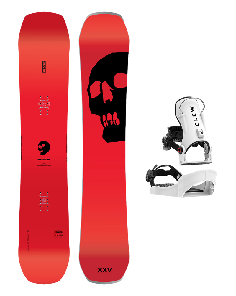 Placa Snowboard CAPiTA THE BLACK SNOWBOARD OF DEATH 2026 159 x Legaturi Snowboard CLEW Independence 1.0 2026 White