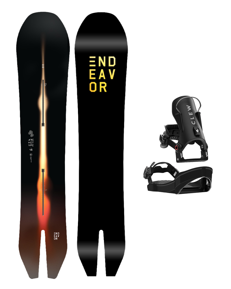 SET Endeavor ARCHETYPE 158 x Legaturi Snowboard CLEW Independence 1.0 2026 - Black