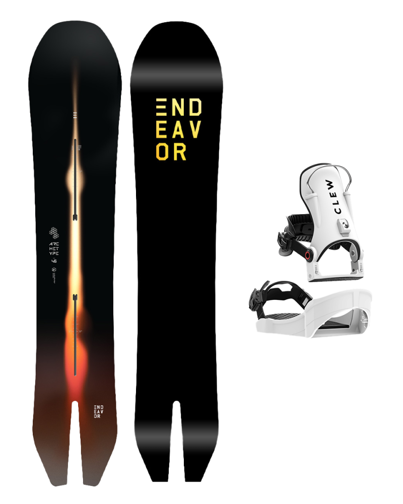 SET Endeavor ARCHETYPE 158 x Legaturi Snowboard CLEW Independence 1.0 2026 - White