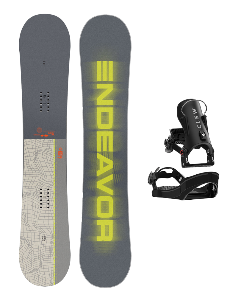 SET Placa Snowboard ENDEAVOR - BOD QSL 2025 157W x Legaturi Snowboard CLEW Independence 1.0 2026 - Black
