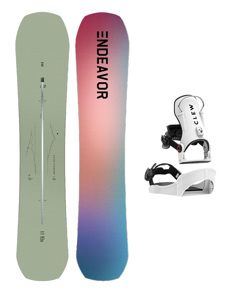 SET ENDEAVOR - Free Ranger Directors 2025 x Legaturi Snowboard CLEW Independence 1.0 2026 - White