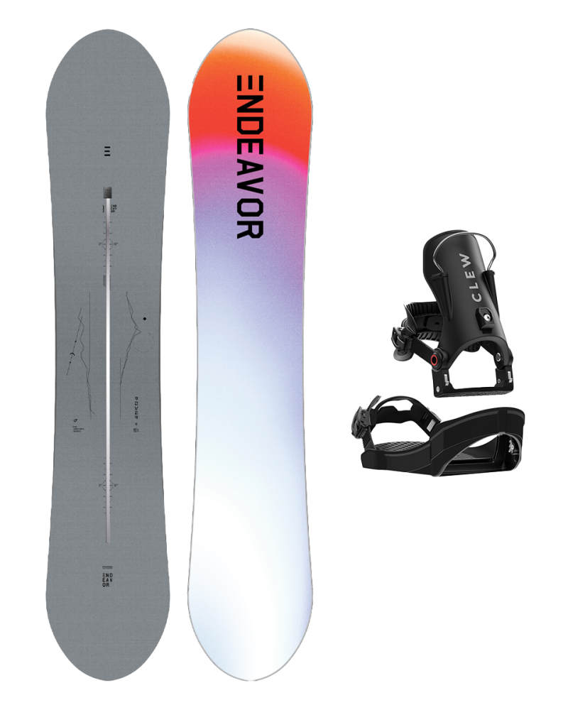 SET ENDEAVOR - Rover Directors PRO 2025 x Legaturi Snowboard CLEW Independence 1.0 2026 - Black